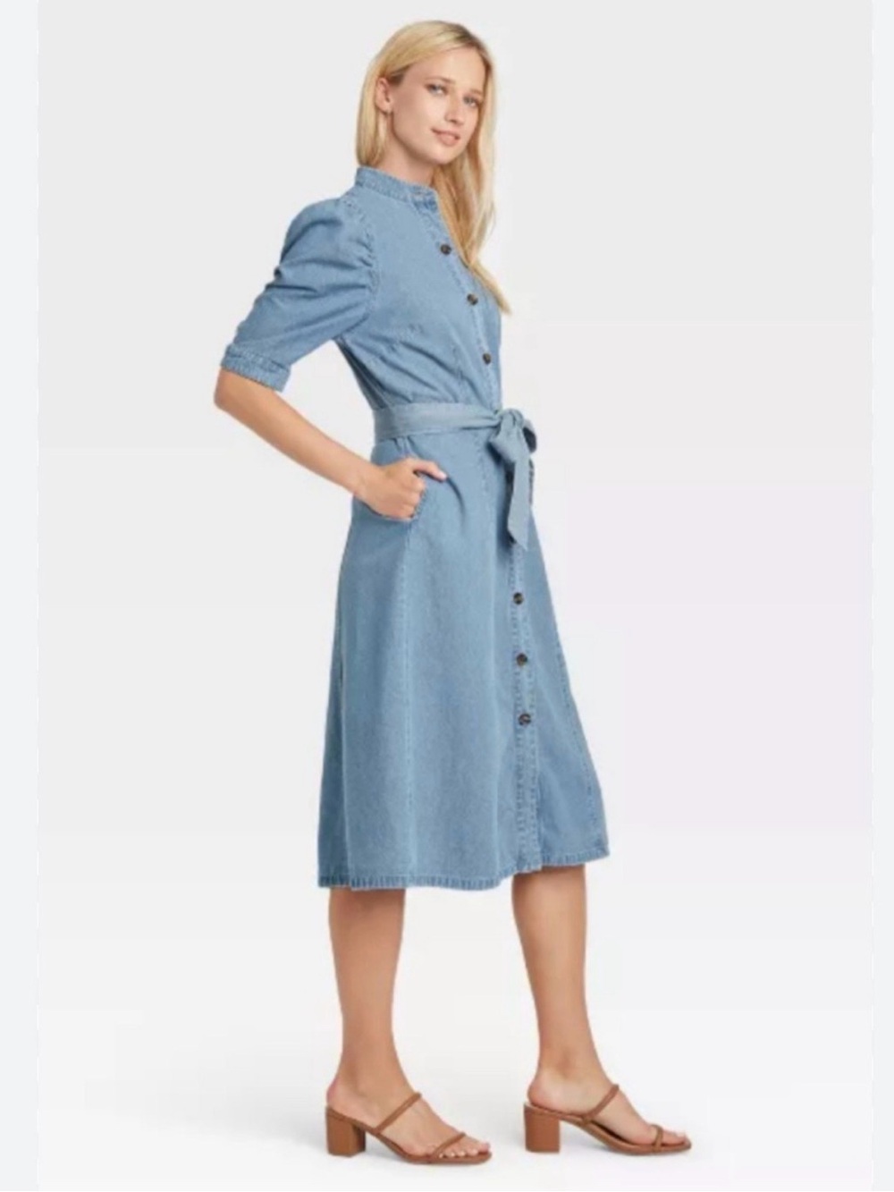 WhoWhatWear Denim Midi Dress